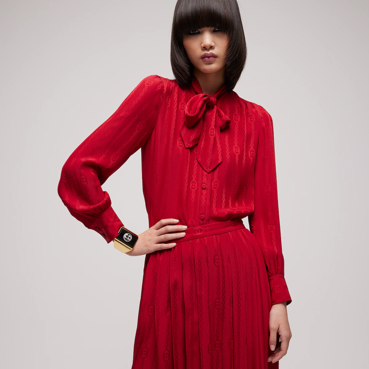 G chain silk jacquard shirt - Image 5